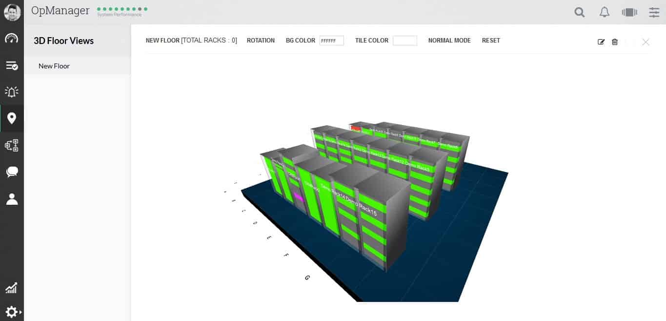 3D floor view opmanager